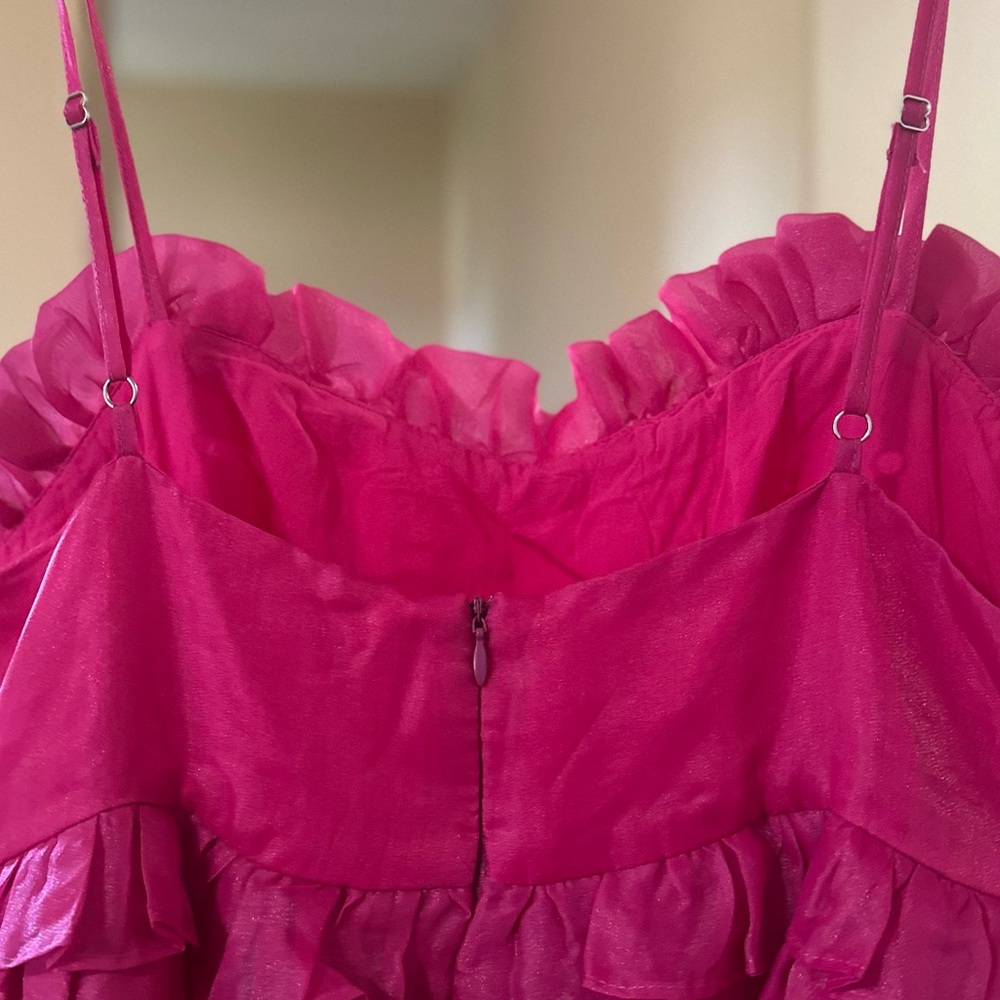 BIBI Pink Party Lined Sweet Heart‎ Neck Sleeveless Tulle Mini Dress Size Medium - Picture 6 of 7